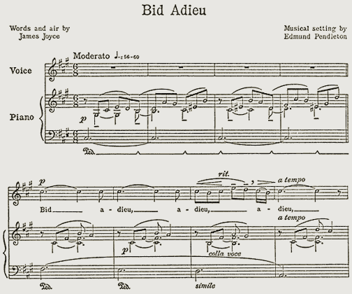 Sheet music for Bid Adieu