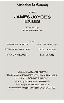 Exiles Playbill - Cast & Crew